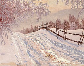 gustav fjaestad reflet glace de soleil d'hiver