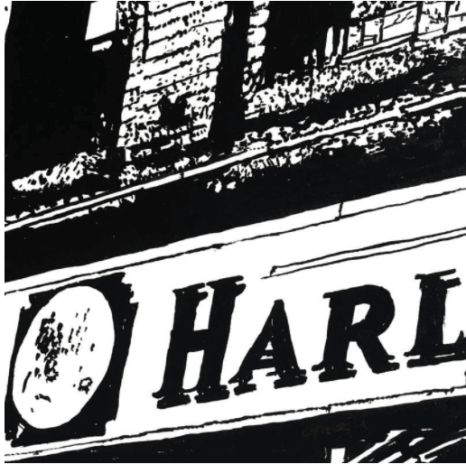 n-y de laurent angeli tableau noir et blanc