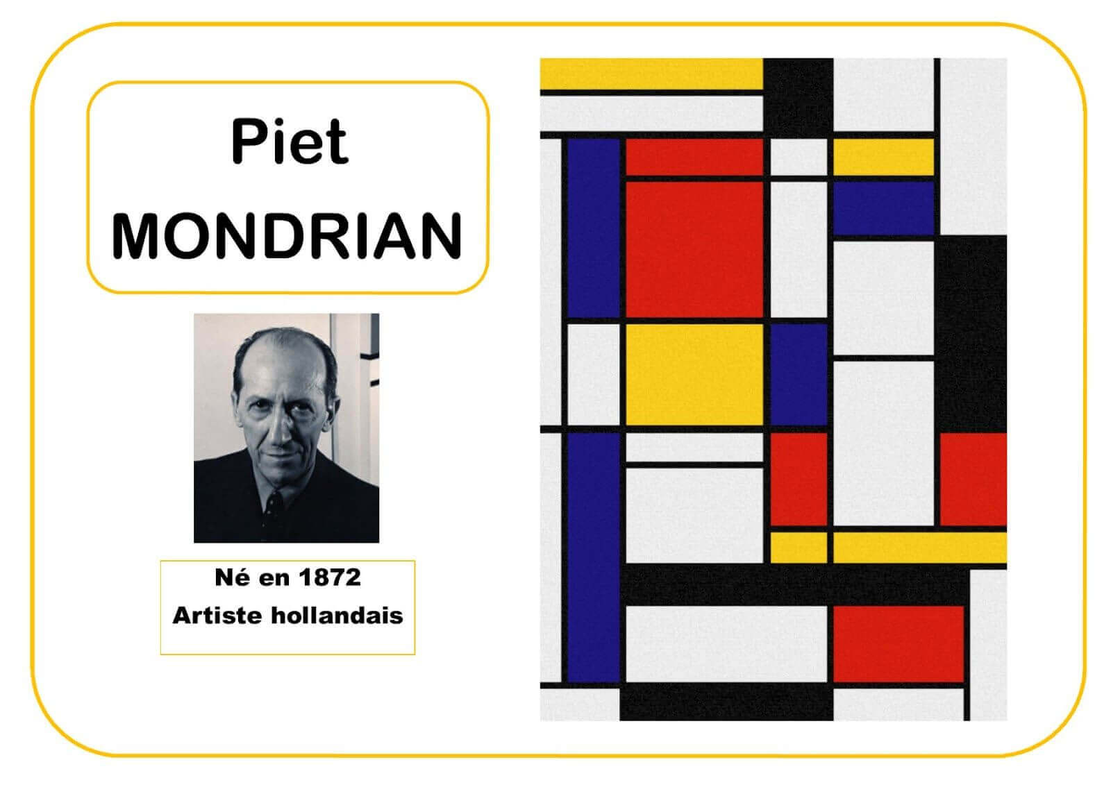image des oeuvres de peintres abstrait comme mondrian