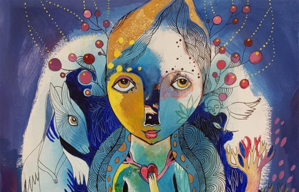 Peinture d'art singulier Carré d'artistes