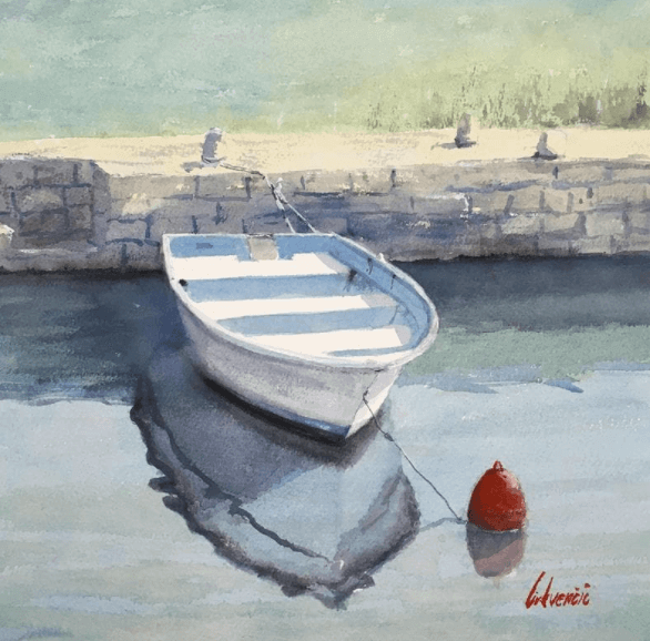 peinture marine image d'un bateau