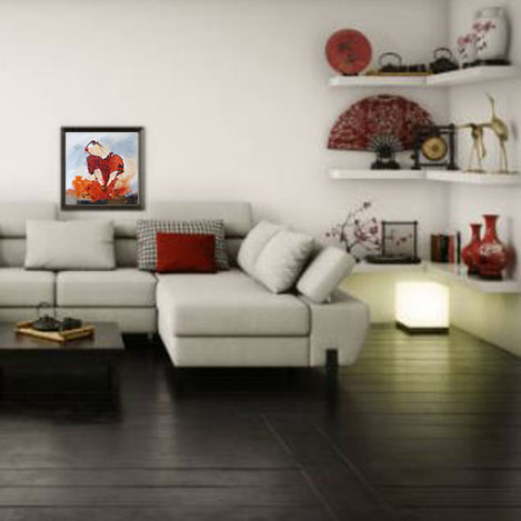 décoration murale rouge