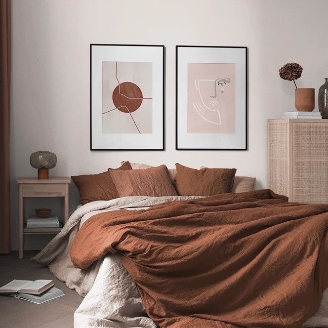 trendy terracotta bedroom decoration