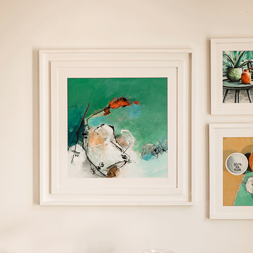 décoration murale avec tableau vert