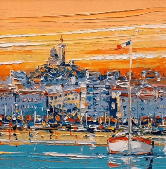 feux du jour oeuvre de peinture paysage par liisa corbière