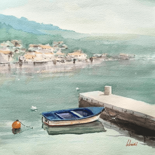 old boat par thomir peinture de mer