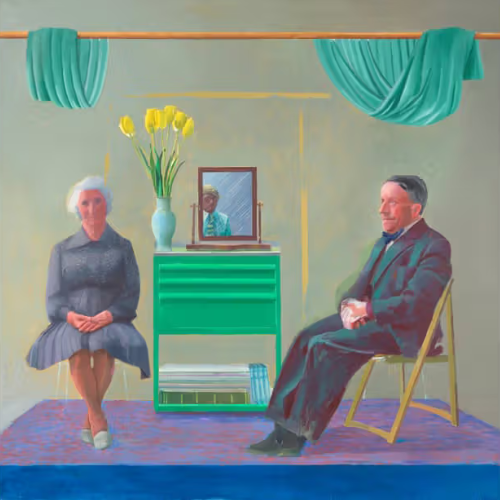  "My Parents and Myself", das berühmte Werk von David Hockney, das die Mutterliebe für den Muttertag zelebriert.