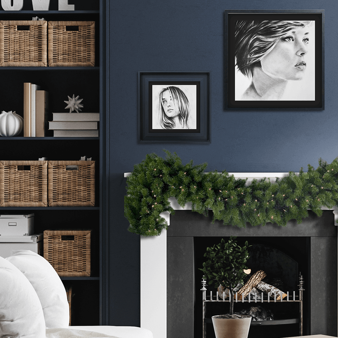 oeuvre d'art décoration murale au dessus d'une cheminée 