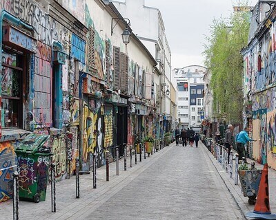Rue Dénoyez, Street art in Belleville, Paris