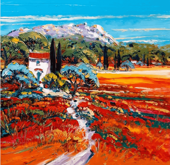 oeuvre sainte victoire par liisa corbière peinture de paysage