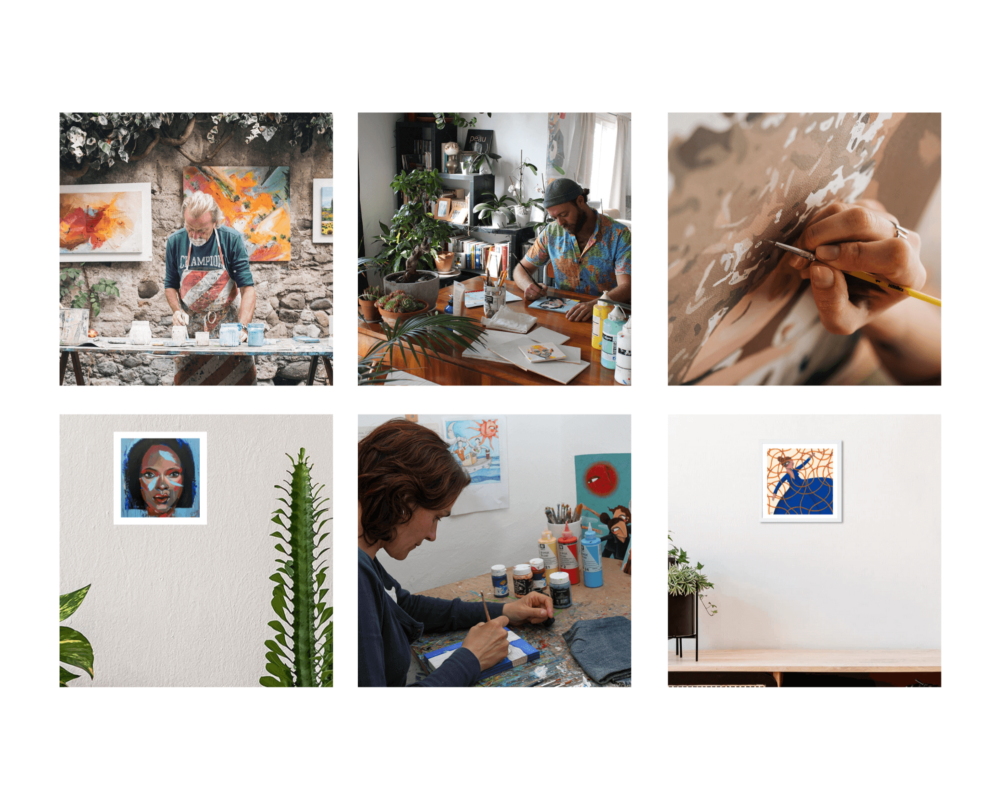 peinture acrylique peintre et mise en situation 